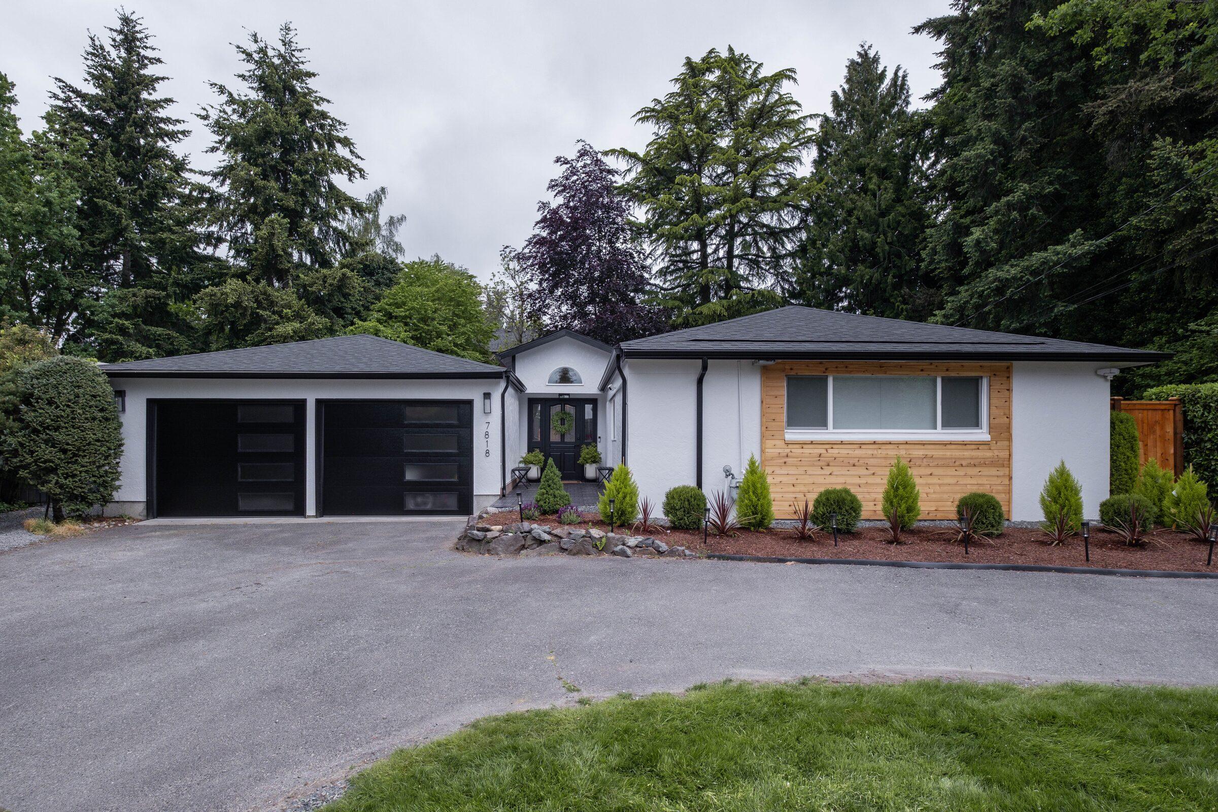 Detached garage with a refreshed exterior